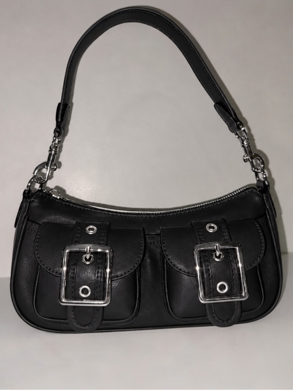 2004 Pocket Black Shoulder Bag with Crossbody strap by the urban luxe